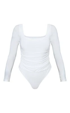 Body Moulant Froncé Crème à Encolure Carrée Et Manches Longues -Pas Cher Tendance Charme Magasin 086aaf5125c12a8c65ded463f5359b25a458a9fe cmp4573 5