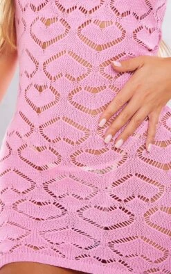 Mini Robe En Maille Tricot Crochetée Rose Clair à Coeurs Découpés -Pas Cher Tendance Charme Magasin 0ac8ee4348022bd5f93eb4a85f575e4b027eeb91 cnc6512 4