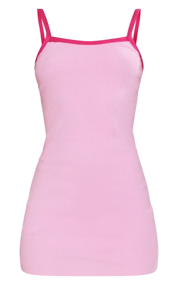 Mini Robe Basique En Maille Tricot Rose 5 Mini Robe Basique En Maille Tricot Rose – Image 5