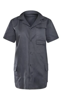 Robe Chemise Cargo Gris Anthracite Oversize à Poches Et Manches Courtes -Pas Cher Tendance Charme Magasin 0c3668f3d6f95a9690f248b46f39b717939000b1 cna1002 5