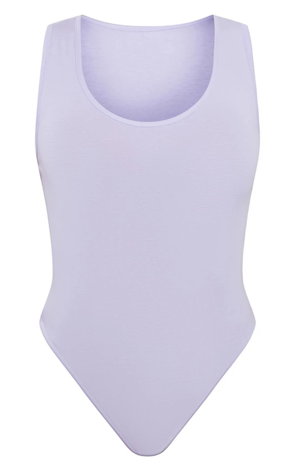 Body Basique En Coton Lilas à Col Rond 5 Body Basique En Coton Lilas à Col Rond – Image 5
