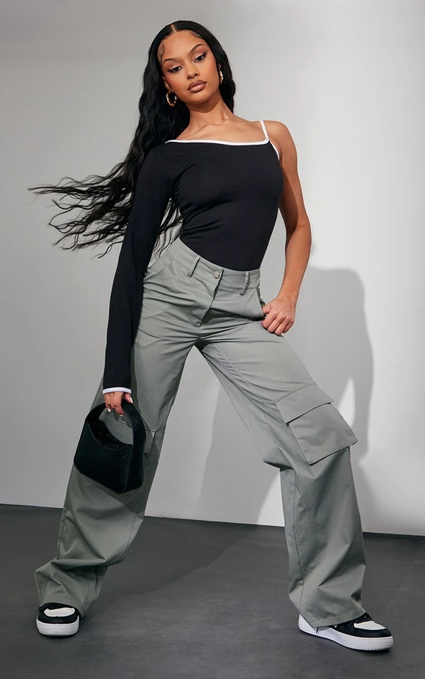 Body Asymétrique Noir à Bordure Contrastante 3 Body Asymétrique Noir à Bordure Contrastante – Image 3