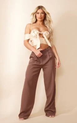 Bralette Satinée Champagne à Col Bardot Avec Noeud Et Buste Froncé -Pas Cher Tendance Charme Magasin 115d44a9adfc299319ae316828c469f3ae52fd98 cnd6192 3