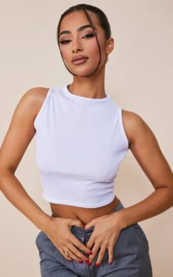 Petite Débardeur Blanc Côtelé à Dos Nageur -Pas Cher Tendance Charme Magasin 1481c6847ca84b6b7ed80a44c544f9a9298118f5 cmm5565 4
