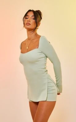 Mini-short Vert Sauge Finement Côtelé 9 Mini-short Vert Sauge Finement Côtelé -Pas Cher Tendance Charme Magasin 186ccce2bdf8f8172a7c12e9134247a206350b4d cnd8296 4