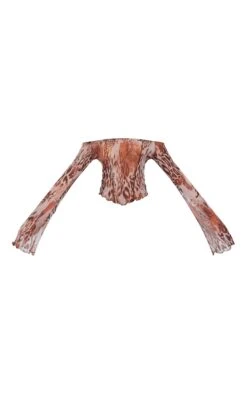 Top En Mesh Imprimé Animal Abstrait Chocolat à Col Bardot 9 Top En Mesh Imprimé Animal Abstrait Chocolat à Col Bardot -Pas Cher Tendance Charme Magasin 18fba98c1caeabd374970799eba839eb0b79f1fe cne3288 5