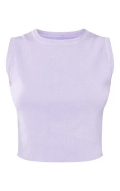 Débardeur Court Basique En Maille Tricot Lilas -Pas Cher Tendance Charme Magasin 1920425af202af34333dc94307f6ebda98efabd9 cmw3885 5