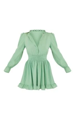 Robe Chemise Vert Sauge Resserrée à La Taille -Pas Cher Tendance Charme Magasin 1cd5ea054b8a981496fa2219329f8ca72b8a94dc cms1631 5