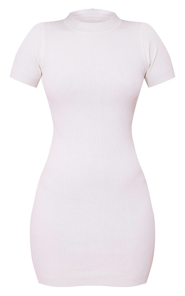 Mini Robe Basique En Maille Tricot Crème à Dos Ouvert 6 Mini Robe Basique En Maille Tricot Crème à Dos Ouvert – Image 6