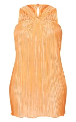 Robe Droite Plissée Orange Sans Manches à Col Torsadé -Pas Cher Tendance Charme Magasin 2149047d24d006f2d9d2d3a5bc2d14fffbc4ce94 cmy7168 6