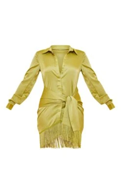 Robe Chemise Satinée Vert Citron à Détail Drapé Et Ourlet Frangé 9 Robe Chemise Satinée Vert Citron à Détail Drapé Et Ourlet Frangé -Pas Cher Tendance Charme Magasin 295b890d7ba47a9a22712e1b25dd20eae7ef5aa4 cnd7687 5