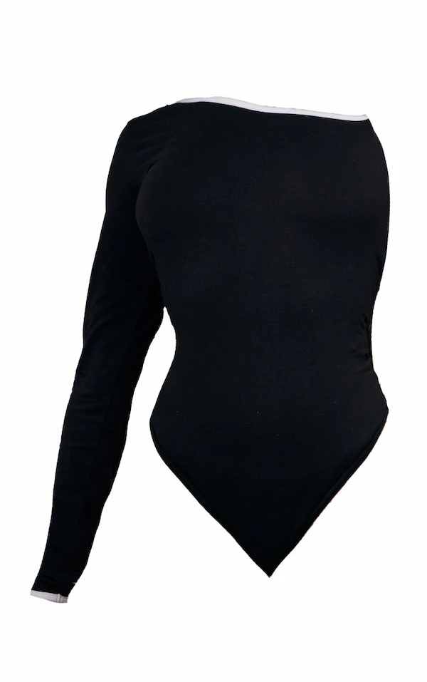 Body Asymétrique Noir à Bordure Contrastante 5 Body Asymétrique Noir à Bordure Contrastante – Image 5