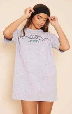 Robe T-shirt Gris Chiné à Manches Courtes Et Slogan Badge Athletic Sports 7 Robe T-shirt Gris Chiné à Manches Courtes Et Slogan Badge Athletic Sports -Pas Cher Tendance Charme Magasin 2a910df7c522cced2ae8abdccc68f98bc2520693 cnd4019 1