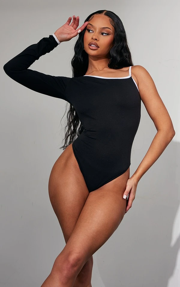 Body Asymétrique Noir à Bordure Contrastante 2 Body Asymétrique Noir à Bordure Contrastante – Image 2