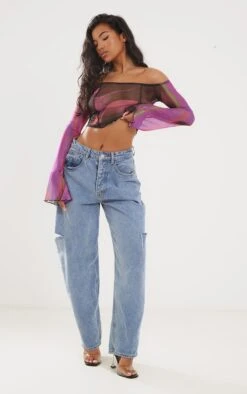 Top En Mesh Imprimé Abstrait Rose à Col Bardot 7 Top En Mesh Imprimé Abstrait Rose à Col Bardot -Pas Cher Tendance Charme Magasin 2c19b836b8b88097942d5885464be94e4af56885 cnd2869 3