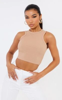 Débardeur Avoine Côtelé à Dos Nageur