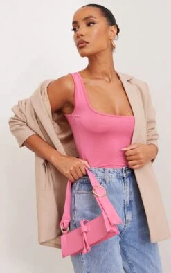 Body Moulant Rose Fluo Ă Col Rond