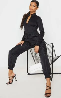 Body En Néoprène Noir à Col Montant Et Zip