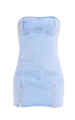 Mini-robe En Jean Bleu Clair Délavé à Détail Zip -Pas Cher Tendance Charme Magasin 2fb8f00d715022dd32b8d148fe3903cbc8269bbf cnc9807 5