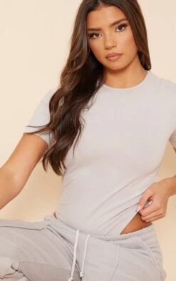 Body Gris Clair Délavé à Manches Courtes -Pas Cher Tendance Charme Magasin 325cf9d1d2090429ebba755ca4c54c593d8bdaa9 cnd4630 4