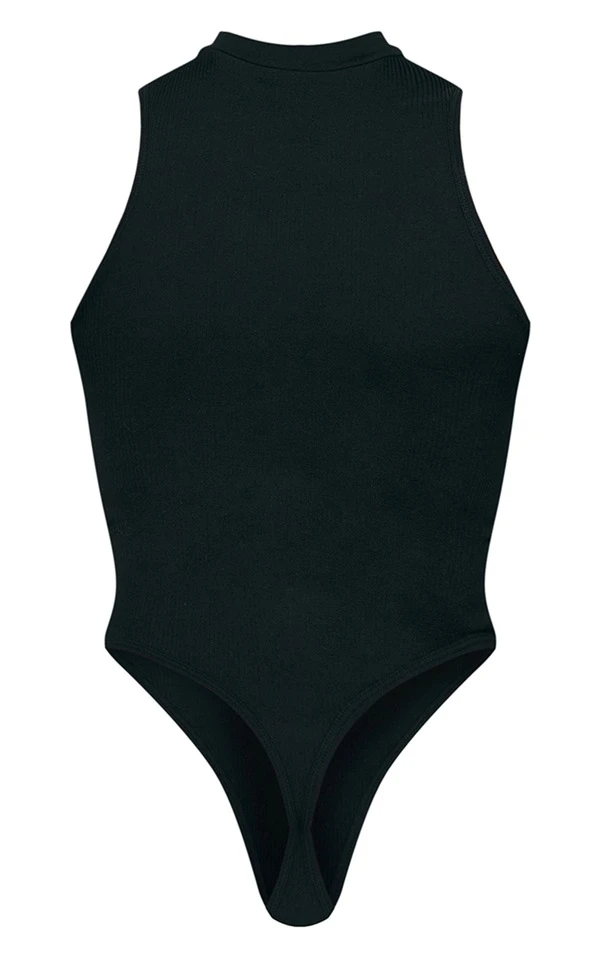 PRETTYLITTLETHING Body Noir à Col Montant Et Détail Empiècement 6 PRETTYLITTLETHING Body Noir à Col Montant Et Détail Empiècement – Image 6