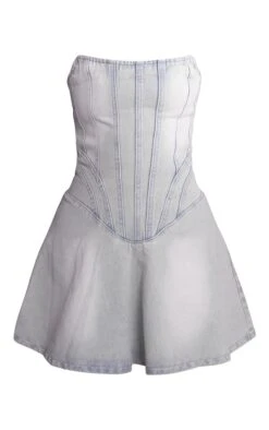 Mini Robe En Jean Délavé Bleu Clair Détail Coutures -Pas Cher Tendance Charme Magasin 392c8d60aeee7318cd05414fd4c43b08d672b38d cnd9325 5