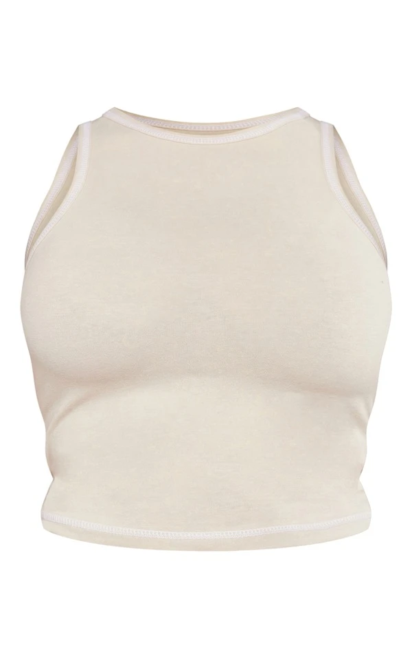 Shape Top Gris Pierre Délavé Dos Nageur à Coutures Contrastantes 5 Shape Top Gris Pierre Délavé Dos Nageur à Coutures Contrastantes – Image 5