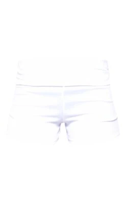 Mini Short Taille Basse Côtelé Doux Blanc à Bande Repliée -Pas Cher Tendance Charme Magasin 3a553bf3283ef6f44da119e1a52ee6ee5ef23f4e cne4282 6