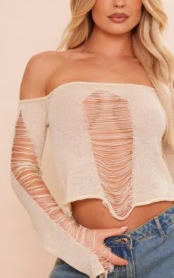 Top En Maille Tricot Ajourée Crème Déchiré à Manches Longues 8 Top En Maille Tricot Ajourée Crème Déchiré à Manches Longues -Pas Cher Tendance Charme Magasin 3c606740a79b64f6f30e9c445b6f6f4ab8083364 cnd6899 4