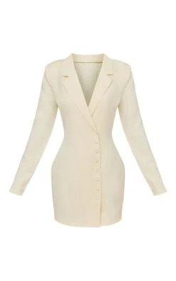 Robe Blazer Tissée Crème à Boutons -Pas Cher Tendance Charme Magasin 3e725cf94aef780f11d545cb1a20d1098c8b713c cnc2991 5