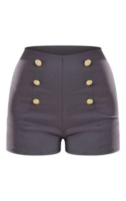 Mini Short Gris Anthracite En Maille Tissée Stretch à Boutons -Pas Cher Tendance Charme Magasin 4124682e10af65ff4b27c5f499d18626fe930dc9 cnd3721 6