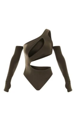 Logic Body Moulant Découpé Kaki à épaules Dénudées Et Trous Pour Les Pouces -Pas Cher Tendance Charme Magasin 5c080c9d8f9448ac11bc2b39860ec08da498a692 cna7784 5