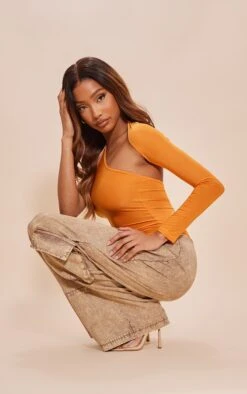 Logic Body Asymétrique Orange à Manche Longue Unique -Pas Cher Tendance Charme Magasin 5e06b74b039b2cef559bb6a9e304872c4a9ba65e cne0895 3