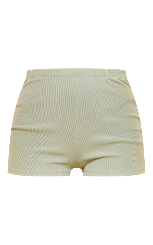 Mini-short Vert Sauge Finement Côtelé 6 Mini-short Vert Sauge Finement Côtelé – Image 6