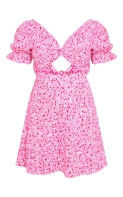 Robe Droite Rose Imprimé Abstrait à Découpe Et Devant Torsadé -Pas Cher Tendance Charme Magasin 5feb05e50d2a5393cd730a2e8b5a28b678769c21 cnd4036 5