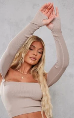 Crop Top Gris Pierre Côtelé à Col Bardot Et Contours Structurés -Pas Cher Tendance Charme Magasin 603cfc17cc8bbae5e1587ec585558a8ff45b19f9 cnd0925 4