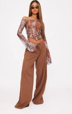 Top En Mesh Imprimé Animal Abstrait Chocolat à Col Bardot 7 Top En Mesh Imprimé Animal Abstrait Chocolat à Col Bardot -Pas Cher Tendance Charme Magasin 60c479defb89ed4e44670237693c2e8a78e69aad cne3288 3