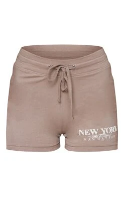 Mini-short Taupe à Slogan Imprimé -Pas Cher Tendance Charme Magasin 61b104a50ffd00131ec4960778821fc4634d8ad0 cnd9512 6