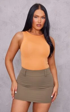 Body Basique Moulant Orange à Dos Nageur