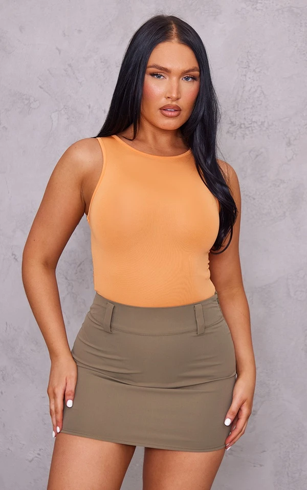 Body Basique Moulant Orange à Dos Nageur 1 Body Basique Moulant Orange à Dos Nageur