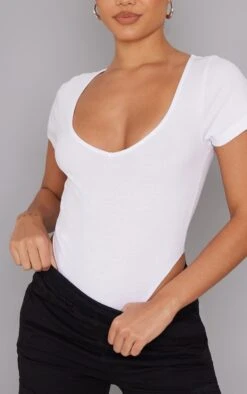 Body Basique Côtelé Blanc à Col En V -Pas Cher Tendance Charme Magasin 6872d40bca4d5aa80da7724d56efdd685dd10ac6 cmy1690 4
