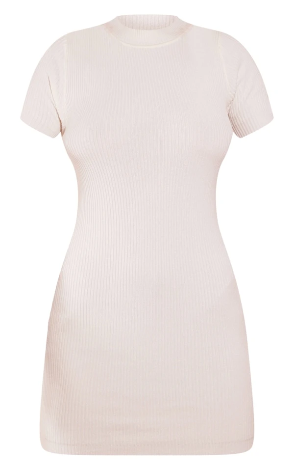 Mini Robe Basique En Maille Tricot Crème à Dos Ouvert 5 Mini Robe Basique En Maille Tricot Crème à Dos Ouvert – Image 5