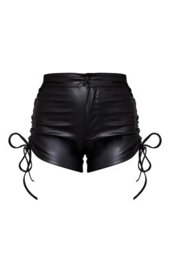 Zero Mini Short En Similicuir Noir à Côtés Noués -Pas Cher Tendance Charme Magasin 6ec89a842a3df397c002b6775b66c8127f8b71d0 cnb8341 6