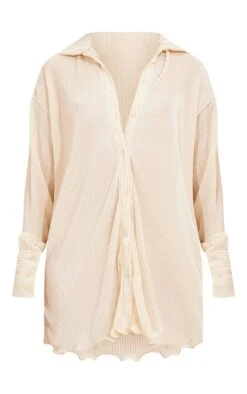 Robe Chemise Crème Plissée à Ourlet Volanté -Pas Cher Tendance Charme Magasin 74f03ea20ad8b6b317c91e991efa019af165f39d cmy2176 6