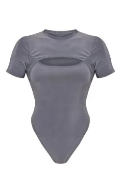 Body Moulant Gris Anthracite Découpé Devant à Manches Courtes -Pas Cher Tendance Charme Magasin 75df399cef9ccfc8163d5ed717c711aeda930b63 cnc8926 5
