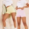 Logic Lot De 2 Mini Shorts Jaune Citron Et Rose