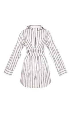 Robe Chemise Rayée Grise à Manches Longues Et Détail Noué Devant -Pas Cher Tendance Charme Magasin 7701ff56def9d7596cacbcc4d2f95e561a341484 cne2857 5