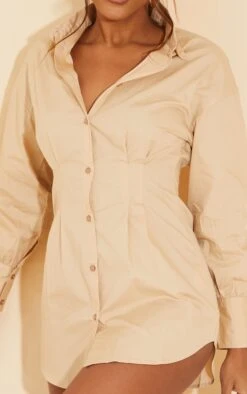 Robe Chemise Gris Pierre Ajustée à La Taille à Manches Longues -Pas Cher Tendance Charme Magasin 79a5cc23ae10728b12e0492e7cc448f43d24db8f cmt6126 5