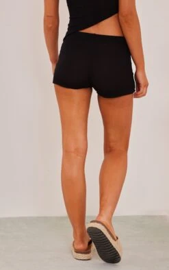 Mini Short Taille Basse Finement Côtelé Noir Transparent -Pas Cher Tendance Charme Magasin 7ce36100affea9e4fb4ddcf45689d108bc39d92f cne4337 3