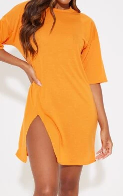 Robe T-shirt Orange Vif Fendue Oversize Style Boyfriend -Pas Cher Tendance Charme Magasin 8088a94650b4b5903a8662c6a90fec17a8ae87f4 cmz1950 5